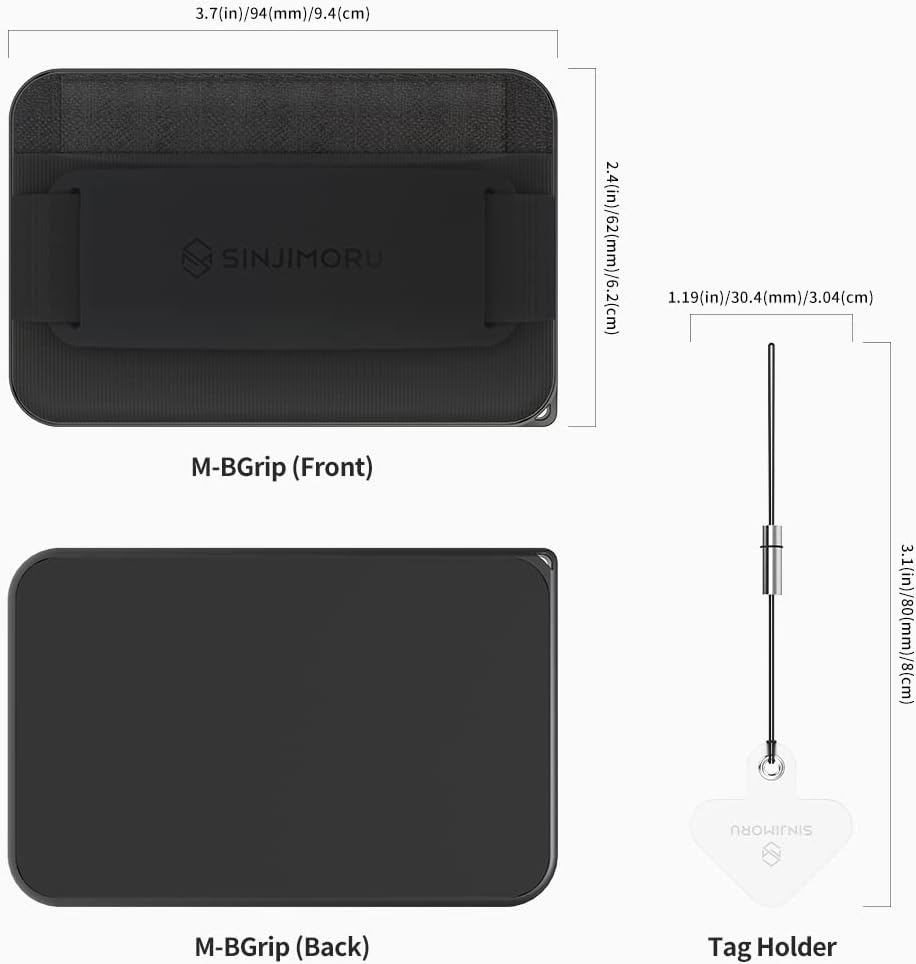 Sinjimoru Rutschfester Magnetischer Handy Kartenhalter mit Fingergriff, Kreditkartenetui kompatibel