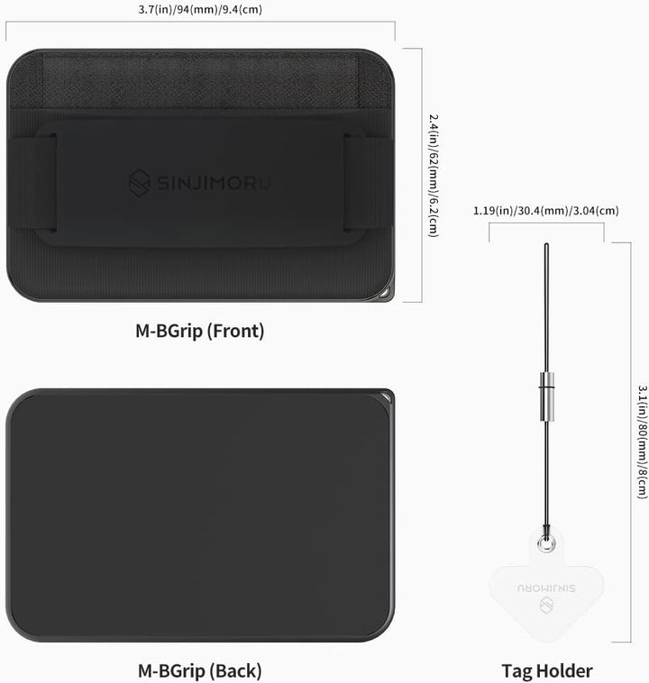Sinjimoru Rutschfester Magnetischer Handy Kartenhalter mit Fingergriff, Kreditkartenetui kompatibel