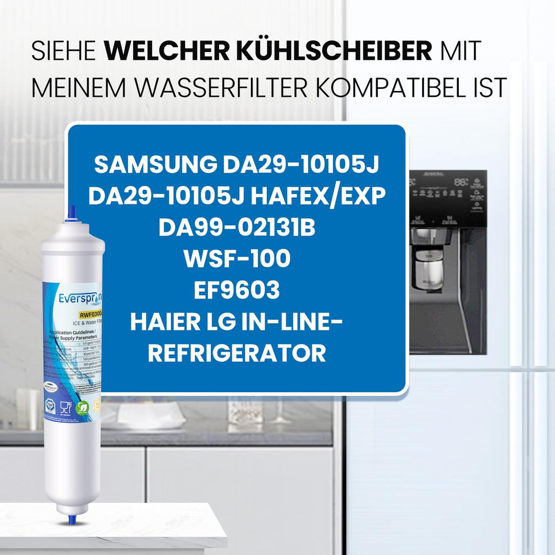 EVERSPRING Wasserfilter Kühlschrank Kompatibel mit Samsung DA29-10105J, DA29-10105J HAFEX/EXP, DA99-