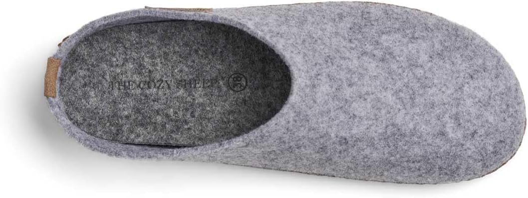 THE COZY SHEEP Filzpantoffeln mit Ledersohle | Praktische Damen &amp; Herren Hausschuhe Sommer und Winte