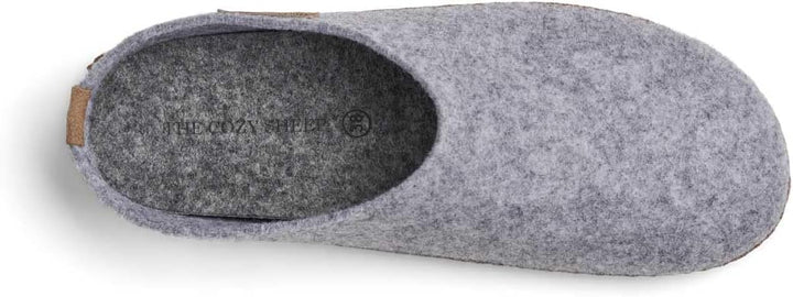 THE COZY SHEEP Filzpantoffeln mit Ledersohle | Praktische Damen &amp; Herren Hausschuhe Sommer und Winte