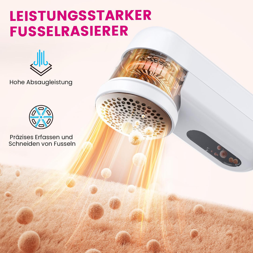 Fusselrasierer Elektrisch, Tragbarer Aufladbar Fusselentferner, LED-Anzeige, Kompletter Fusselrasier
