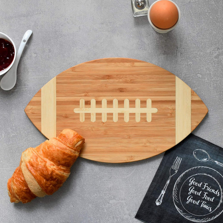 40YARDS American Football Brettchen aus Bambus-Holz für Frühstück, Abendbrot oder als Schneidebrett