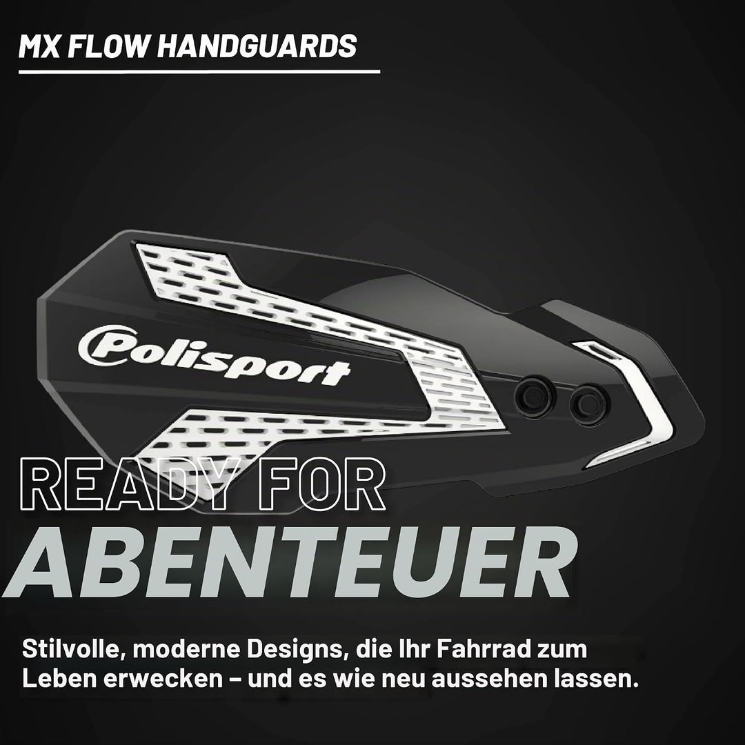 POLISPORT 8308200006 - Handprotektoren MX FLOW 1 MX-Style Befestigungspunkt aus Kunststoff inklusive
