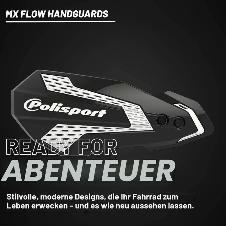 POLISPORT 8308200006 - Handprotektoren MX FLOW 1 MX-Style Befestigungspunkt aus Kunststoff inklusive