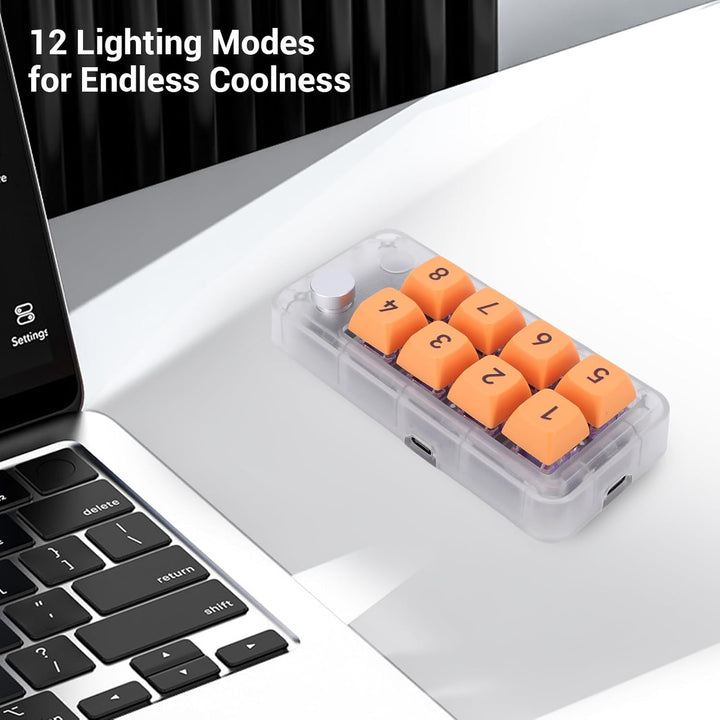 ASHATA Wired USB C Numerische Tastatur, Programmierbare Makro Tastatur, 8 Tasten Typ C Number Pad mi