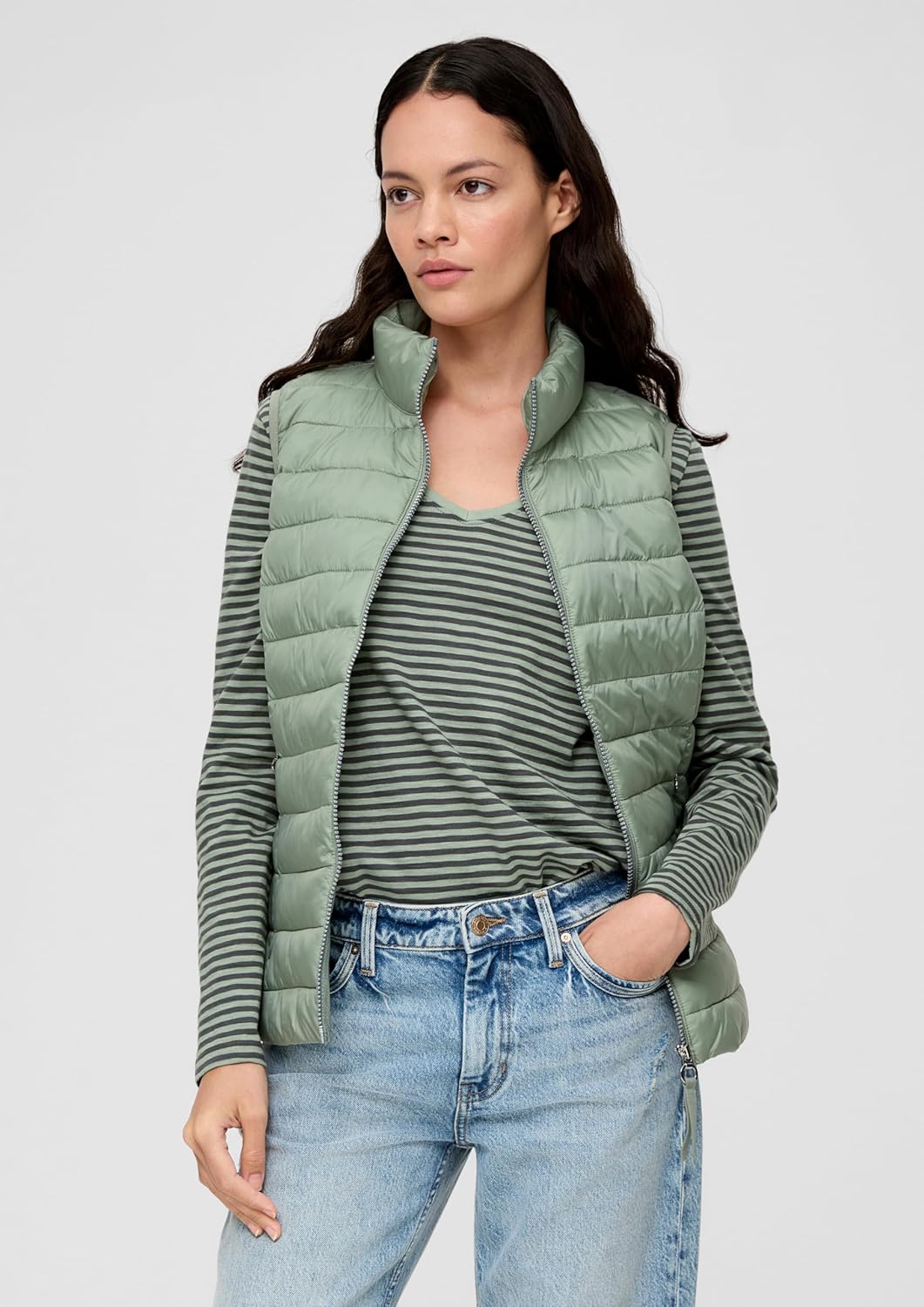 s.Oliver Damen Outdoor Weste 34 Grün, 34 Grün