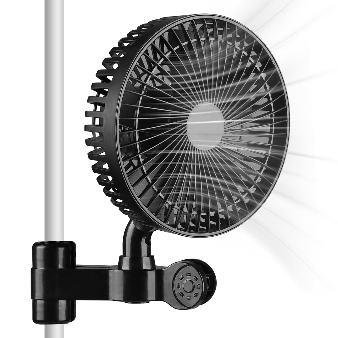 Grow Ventilator mit Clip - Leiser 10W Lüfter mit Langlebigem EC-Motor, 4 Windstufen, Oszillierend, 3