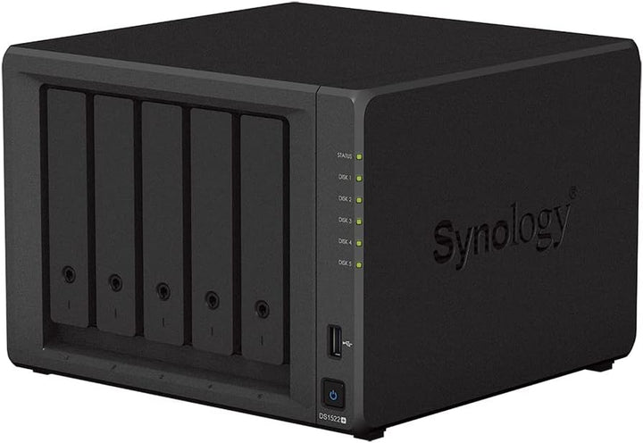 Synology DS1522+ 5-Bay DiskStation NAS AMD Ryzen R1600 8GB Ram 4xRJ-45 1GbE LAN-Port, Bundle mit 5x4