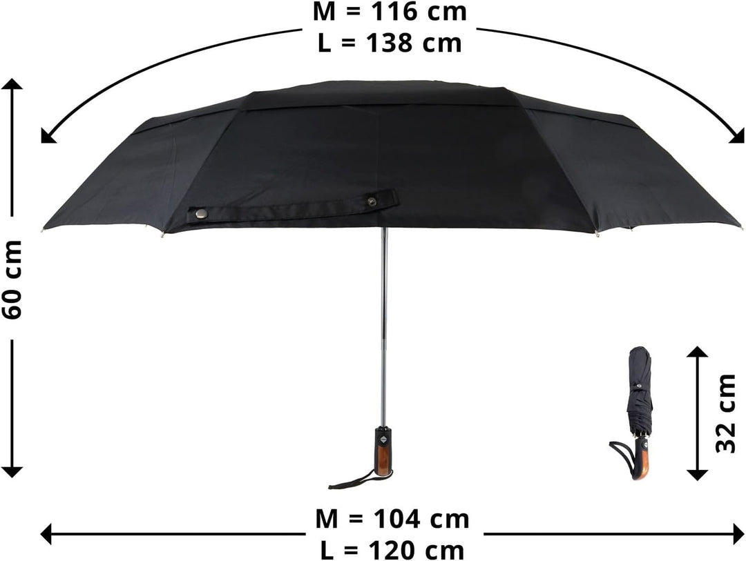 Origin Outdoors Wind-Trek Regenschirme Schwarz L