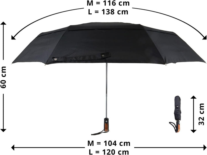 Origin Outdoors Wind-Trek Regenschirme Schwarz L