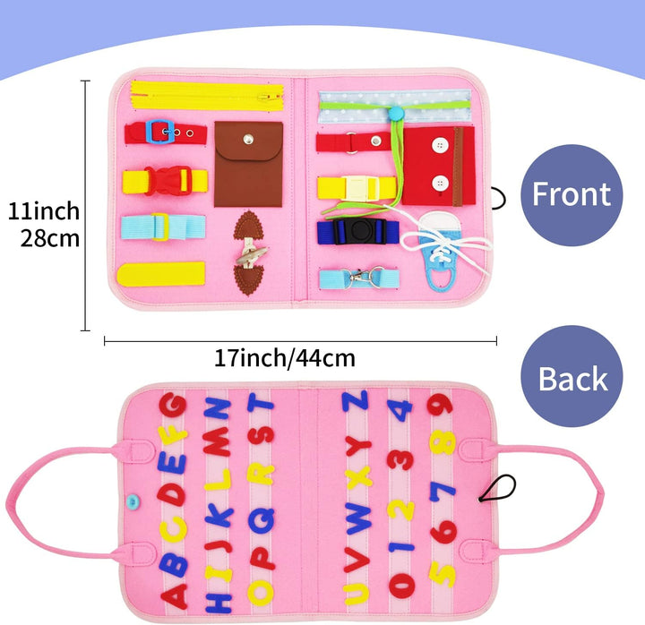 Activity Board Montessori Spielzeug, Busy Board für Kinder, Schuhe Binden Lernen Kleinkinder Motorik
