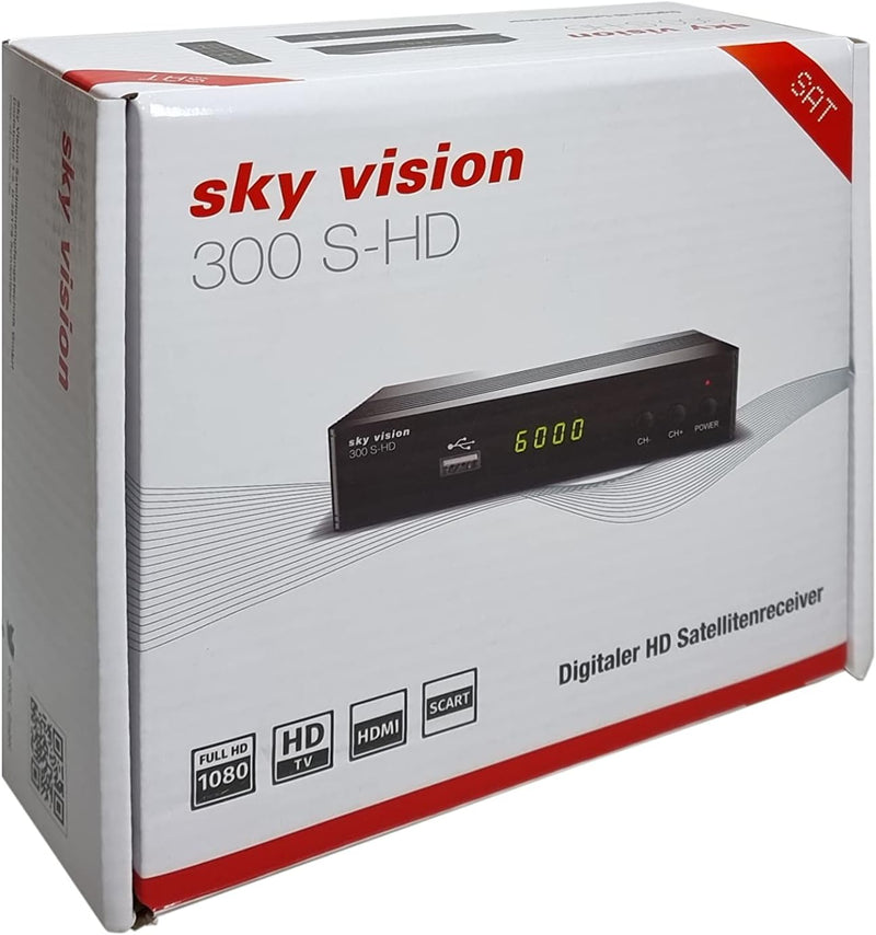 Sky Vision HD SAT Receiver 300 S-HD, Receiver für Satelliten Empfang, Digitaler Satelliten-Receiver