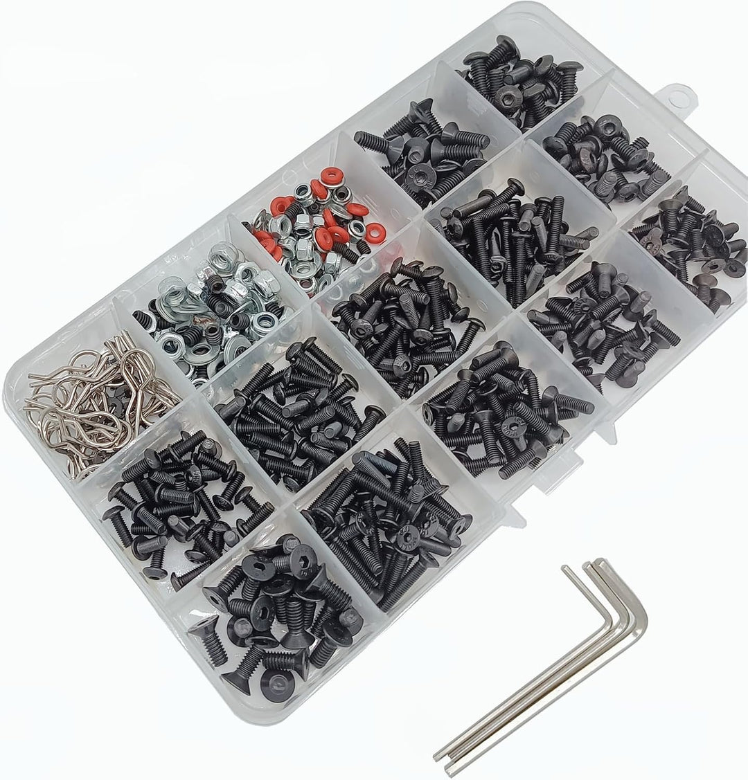YijiaLink 500-Stück Universal RC Auto Schraubensatz Schrauben Sortiment Set Hardware Fasteners Kompa