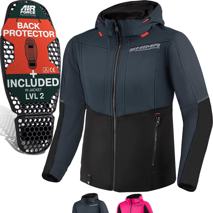 SHIMA DAYBREAKER Motorradhoodie Herren und Damen - Motorrad Kaputze Hoodie mit Protektoren Jacke Kap