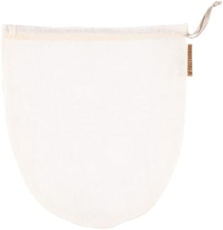 Nussmilchbeutel aus Leinen 24x27 cm - für Haferdrink &amp; Getreidedrink - waschbarer Filterbeutel, plas