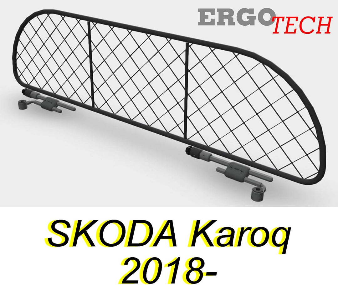 ERGOTECH Trennnetz Trenngitter Hundenetz Hundegitter für Skoda Karoq, RDA65-S, für Hunde und Gepäck
