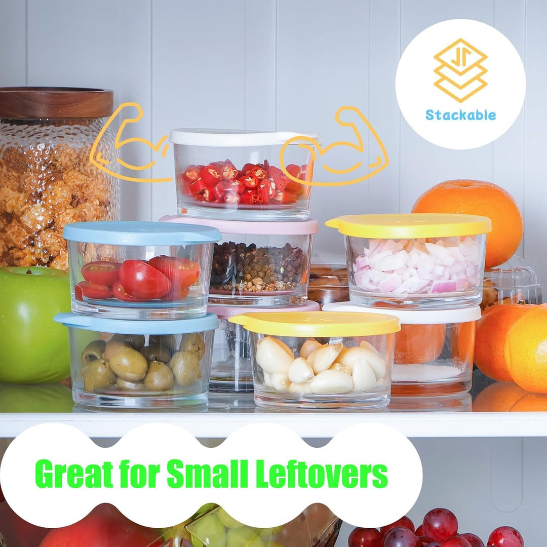 8 Stück Salatdressing Behälter,200ml Glas kleine Würze mit Deckel,Lebensmittelbehälter,Overnight Oat