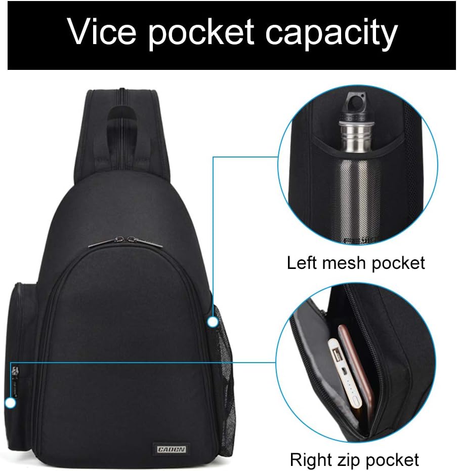 CADeN Kameratasche Sling Backpack, Kameratasche Rucksack mit Stativhalterung für DSLR/SLR spiegellos
