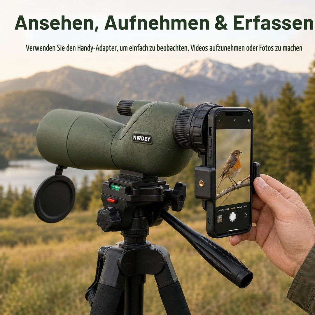 25-75X60 Spektiv mit 51 Zoll Stativ Spektiv für Zielschiessen Jagd Vogelbeobachtung Low Light Vision