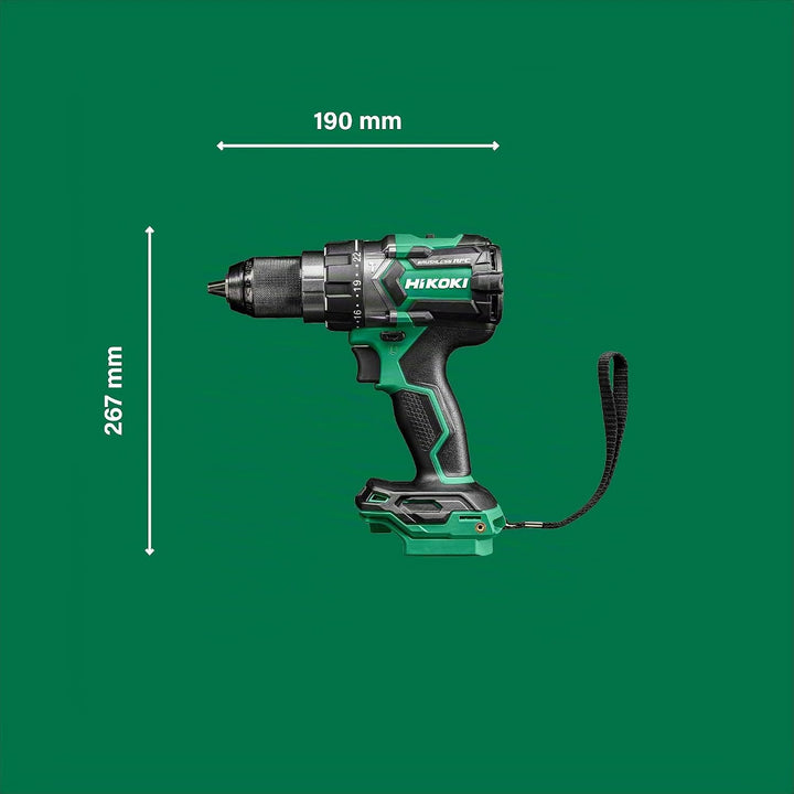 HIKOKI Akku Schlagbohrschrauber DV18DCW2Z, 13mm Metall-Schnellspannbohrfutter (18V, Max. Festdrehmom