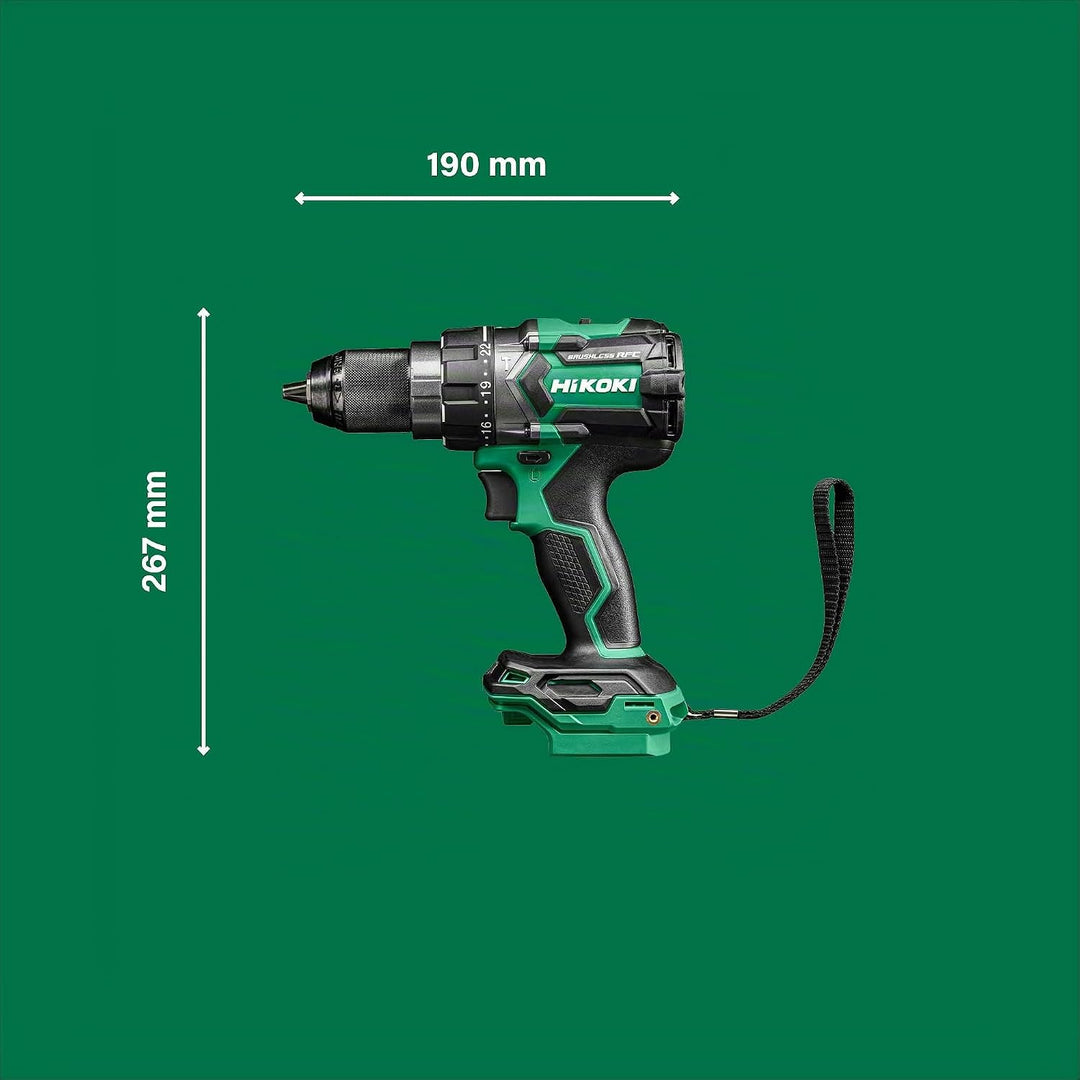 HIKOKI Akku Schlagbohrschrauber DV18DCW4Z, 13 mm Metall-Bohrfutter (18V, Max. Festdrehmoment hart: 1