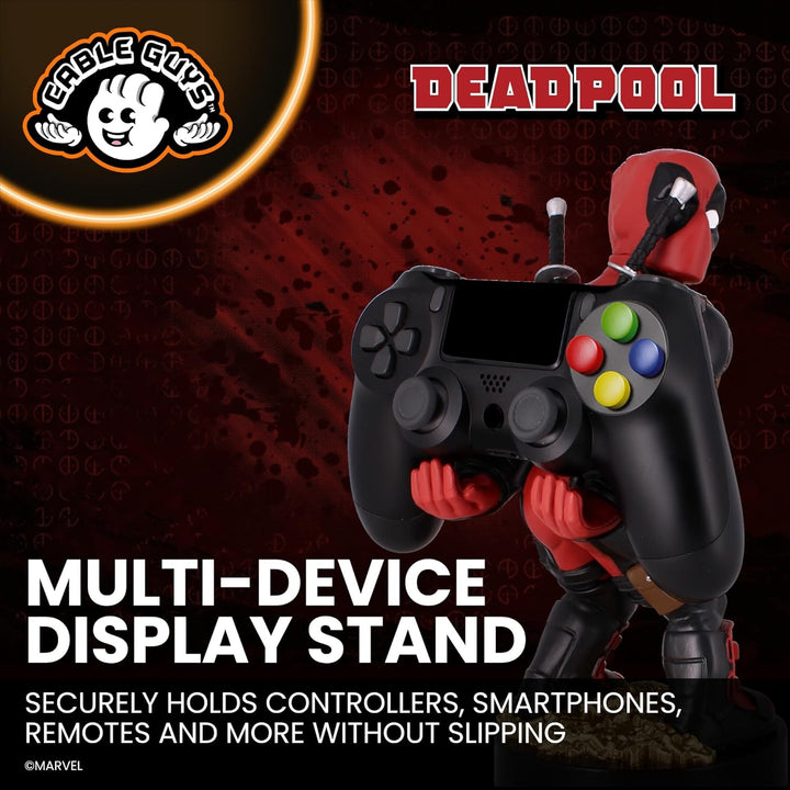 Cable Guys - Rear View Deadpool Marvel Phone Holder & Collectable Desktop Gaming Accessories Holder