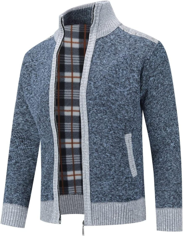 YOUTHUP Herren Strickjacke Frühling Winter Warme Sweatjacke Freizeit Strick Fleecejacke Outdoor Über