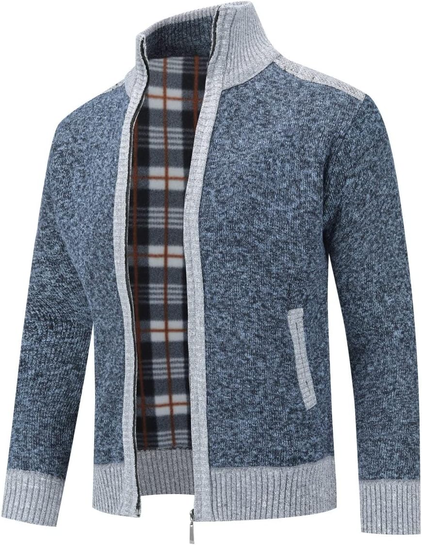 YOUTHUP Herren Strickjacke Frühling Winter Warme Sweatjacke Freizeit Strick Fleecejacke Outdoor Über