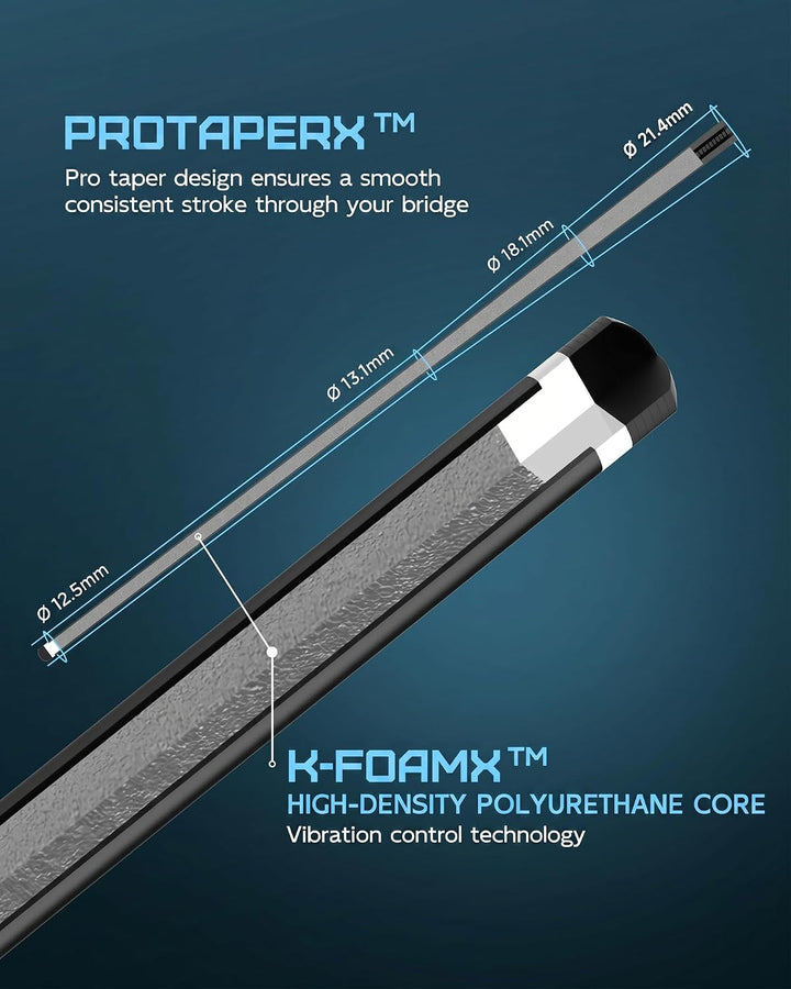 KONLLEN Billardqueue aus Carbonfaser, 147cm, professionelles Billardqueue für Erwachsene, Vollcarbon