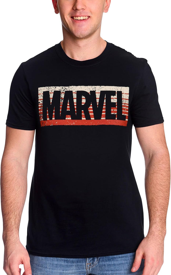 Elbenwald Marvel T-Shirt mit Guardians Logo Motiv für Herren Damen Unisex Baumwolle schwarz XS Schwa