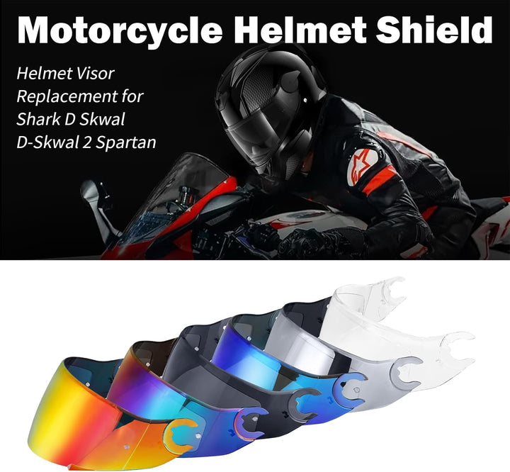 Helmvisier für Shark D Skwal D-Skwal 2 Spartan,Motorradhelm Visier,Motorrad Windschutz Helm Objektiv