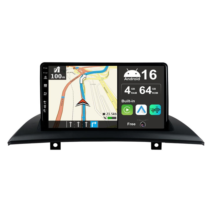 Android 16 Autoradio Passt für B-MW X3 E83 (2004-2012) - Kabellos Carplay + Android Auto - Rückfahrk
