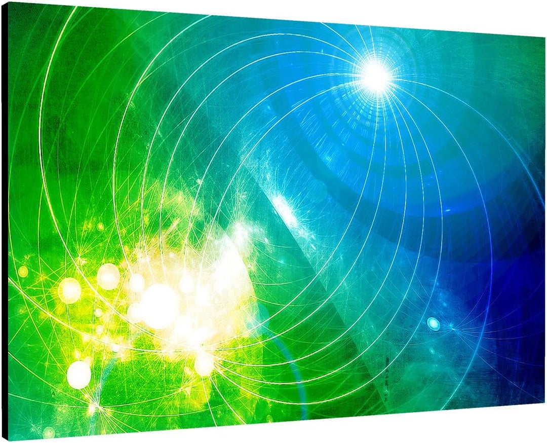 Paul Sinus Art 60x80cm Abstrakt010_Leinwandbild farbenfroh grün gelb türkis Abstrakte Kunst Kunstdru