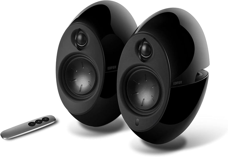 EDIFIER Luna E25 Design-Lautsprecherset mit Bluetooth (74 Watt), schwarz schwarz glänzend, schwarz g