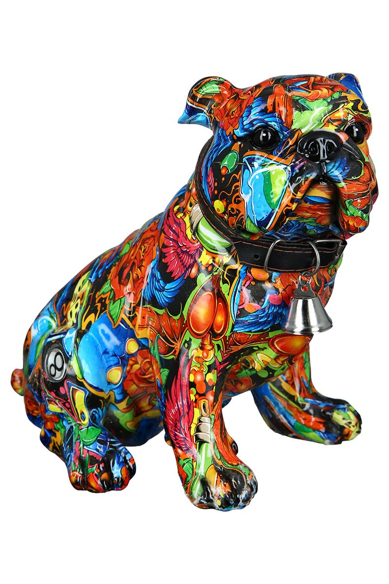 Casablanca Deko Figur Mops sitzend - Moderne Tierfigur Sculptur im Street Art Graffiti Design - Deko