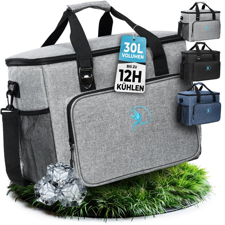 Obics Kühltasche klein 20L & Gross 30L, Kühlbox faltbar mit Flaschenöffner Lunchtasche Herren - lang