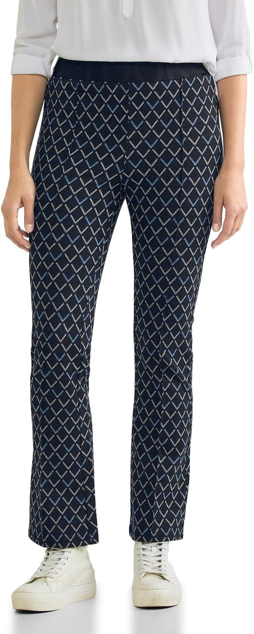 Street One Damen Stoffhose Skinny Bootcut 44W / 30L Deep Blue, 44W / 30L Deep Blue