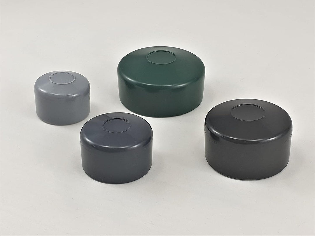 OuM 20 Stück Pfostenkappe Zaunpfahlkappe rund 42,4mm (1 1/4 Zoll) Grau
