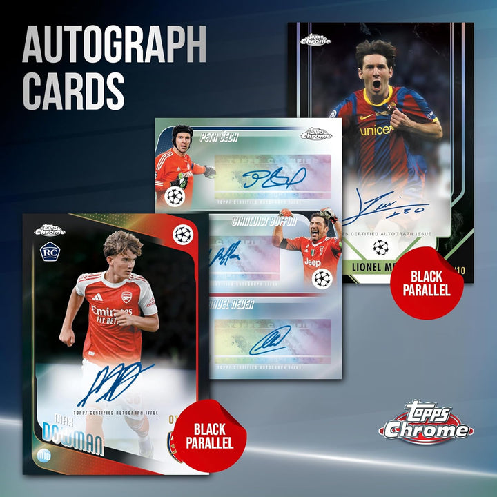 2025-26 Topps Chrom UEFA Club-Wettbewerbe Fussball – Fabrikversiegelt – Mega-Box