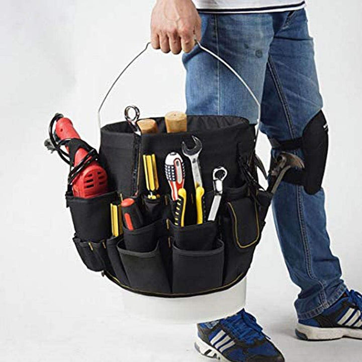 Zerodis Tools Bucket Tool Organizer, Bucket Canvas Werkzeughalter und Organizer Eimer mit 56 Taschen