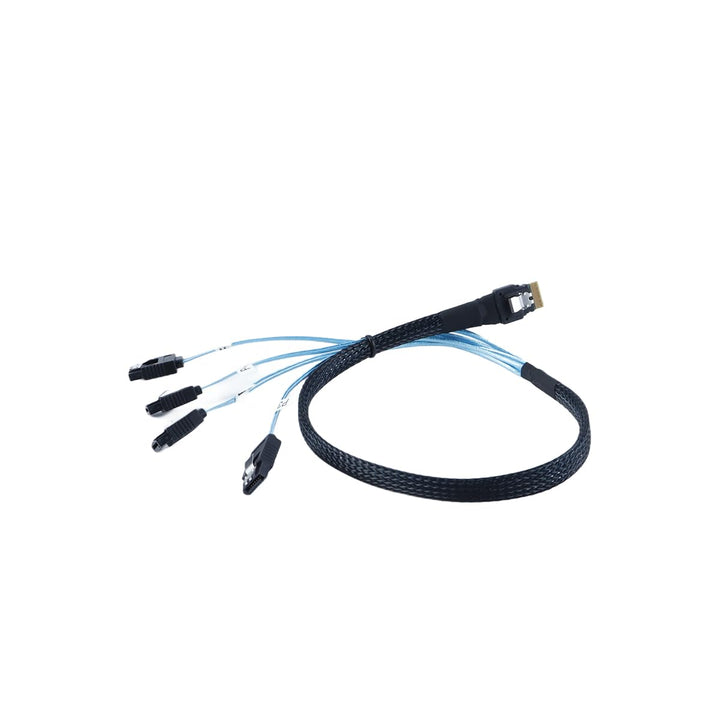 SAS SFF 8654 4i 38P zu SATA Server High Speed Datenkabel Schwarz 0,5 m Flachkopf Schnittstelle Kupfe