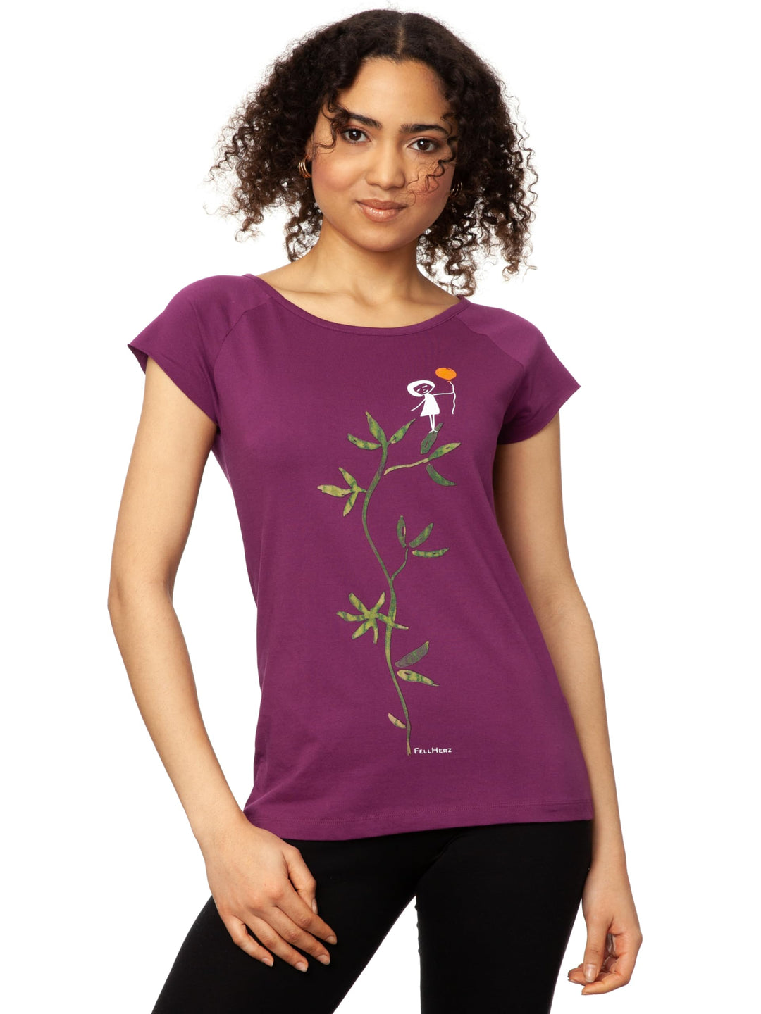 FellHerz Damen T-Shirt Bio Fair und Vegan S Berry, S Berry