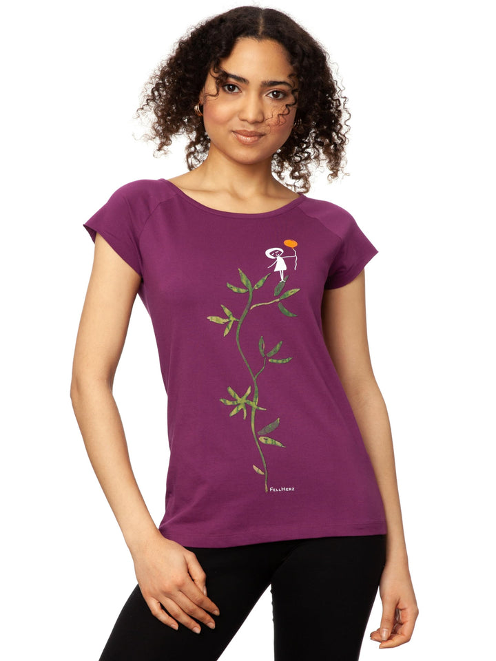 FellHerz Damen T-Shirt Bio Fair und Vegan S Berry, S Berry