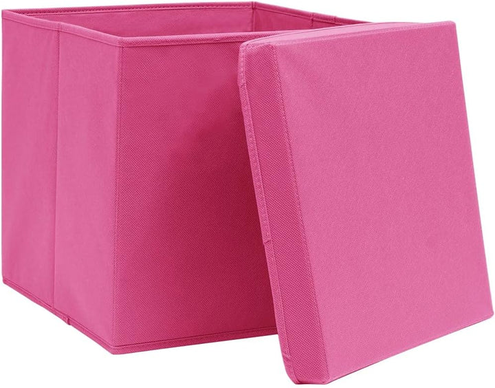 WIFESE 10 Stück Aufbewahrungsbox Mit Deckel 32X32X32 cm Faltbox Mit Fingerloch Storage Boxes Faltbar
