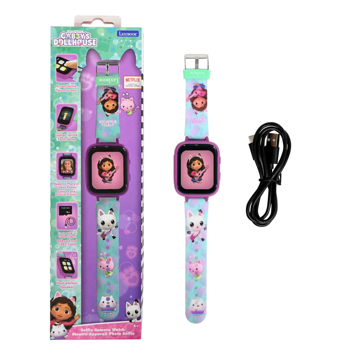 Lexibook, Gabby's Dollhouse, Selfie-Kamera-Uhr, HD-Touchscreen, 720p-Kamera, MP3-Player, integrierte