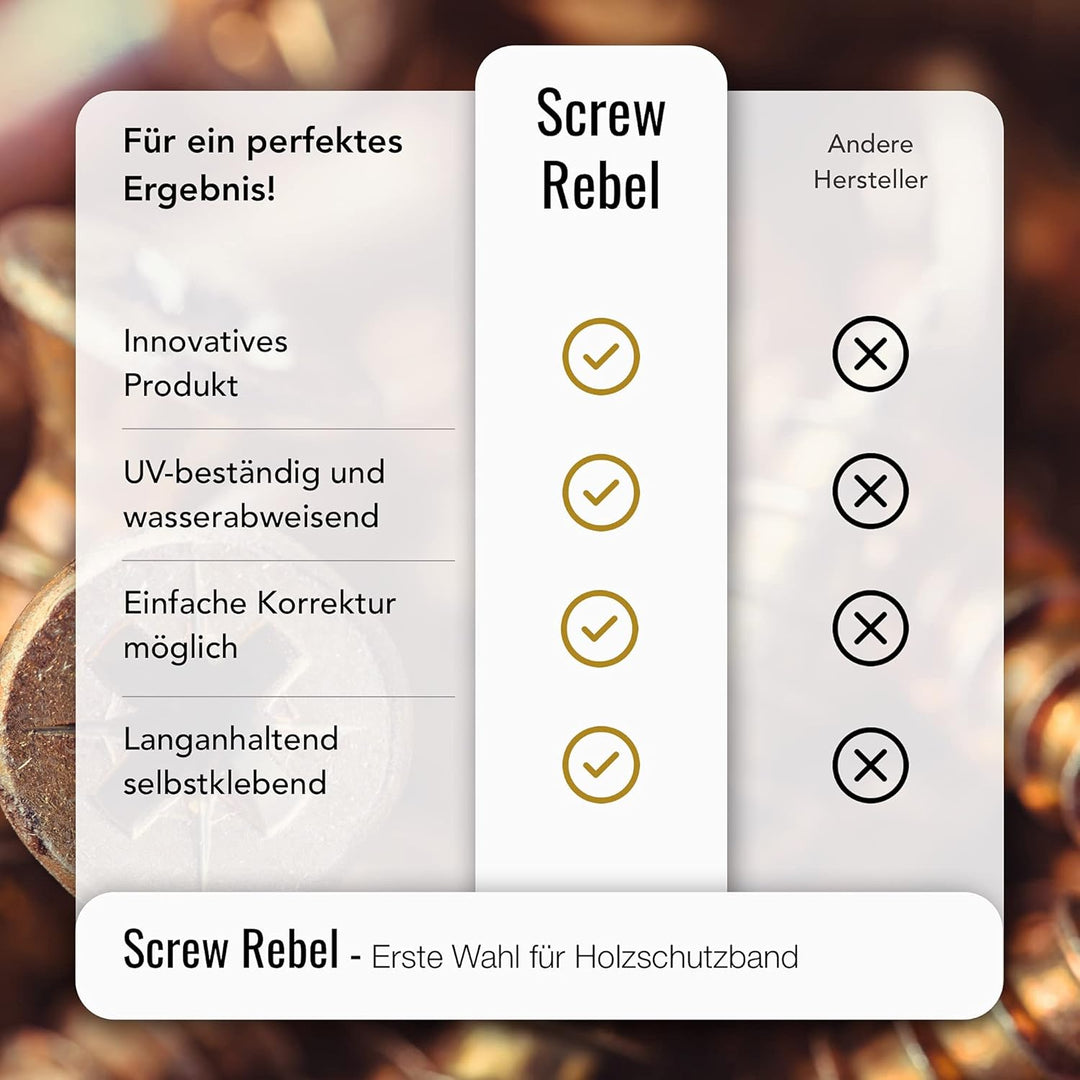 Screw Rebel Terrassen Holzschutzband für Unterkonstruktionen 50mm breit, 20m lang Breite: 50 mm, Bre