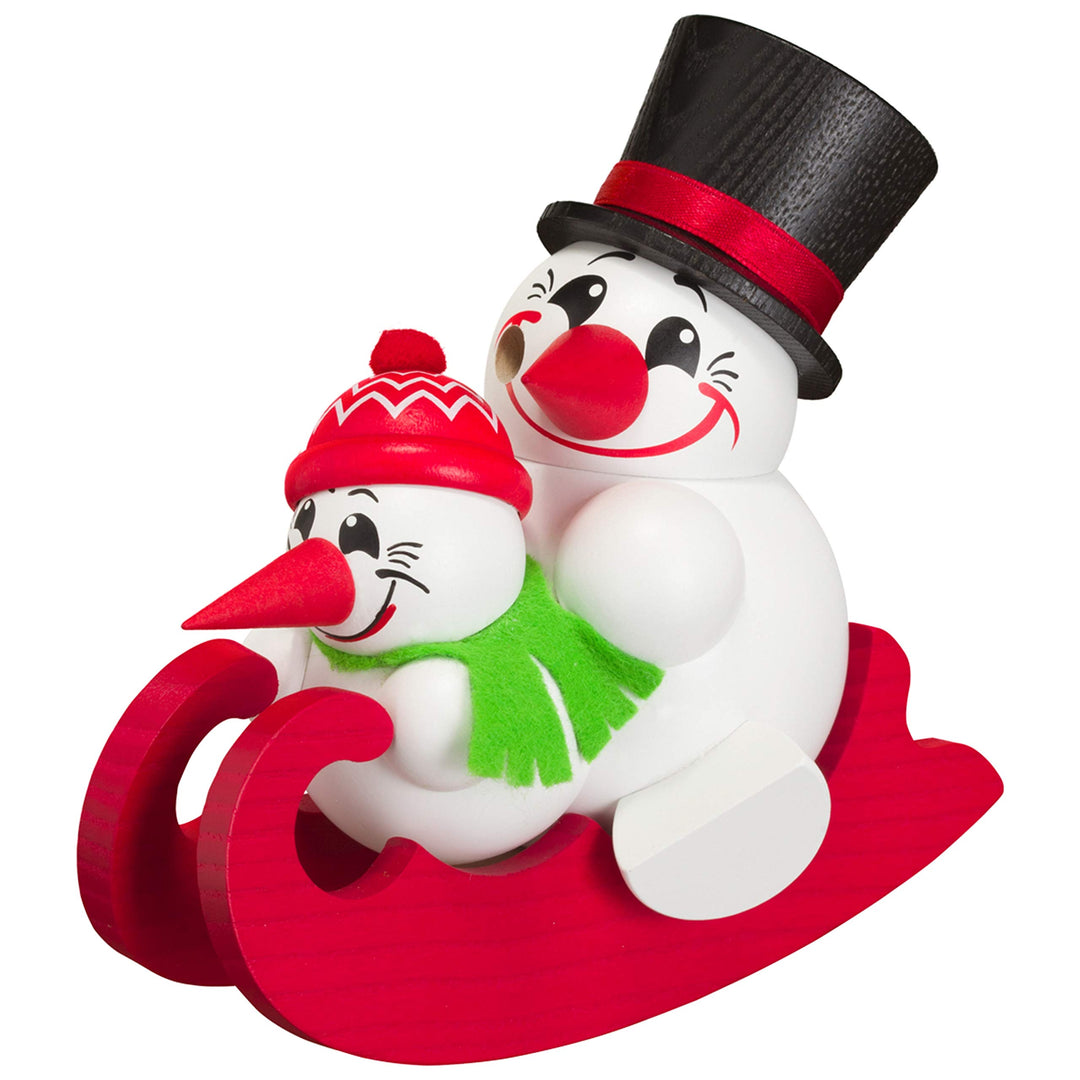 Seiffener Volkskunst | Deko Räuchermännchen | Cool-Man Räuchermann 11 cm | Schneemann | Original Erz