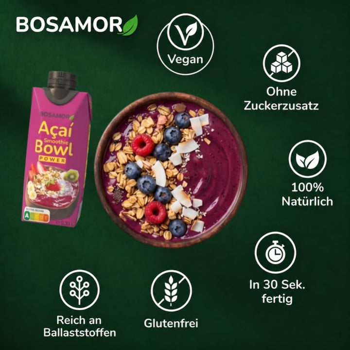 BOSAMOR Smoothie Bowl (Outdoor Set 6er Pack mit Schalen und Löffeln) Outdoor Set 6er mit Schalen und