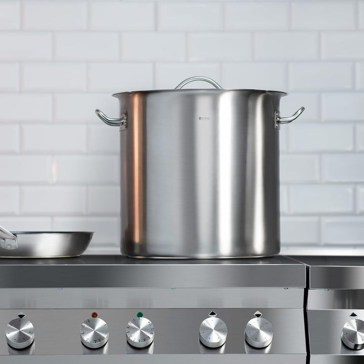 Royal Catering RCST-36LI4.1 Edelstahltopf mit Deckel Edelstahlkochtopf Kochtopf Induktion (36 Liter,